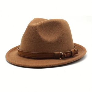Chapeau Fedora de style vintage britannique <span class=keywords><strong>2023</strong></span> pour hommes, petit rouleau, large bord, design simple pour les fêtes, décontracté, extérieur et sport - Product Image 2