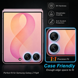 ฟิล์มกันรอยเลนส์กล้องแบบกำหนดเองสำหรับ Samsung Z Flip 8 Fold 8 Fold 8 Ultra พร้อมชุดติดตั้ง กระจกนิรภัย AR 9H ชุดป้องกันฝุ่น - Product Image 3