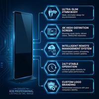 Pantalla de Video Wall LCD Comercial 4K UHD con Marco Delgado, Pantalla de Señalización Digital para Centros Comerciales, Aeropuertos, Hoteles, Reproductor de Publicidad