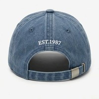 Casquette de baseball vintage en denim délavé 100 % coton à 6 panneaux, ajustable, motif lettres sportif, chapeau de soleil d'extérieur unisexe