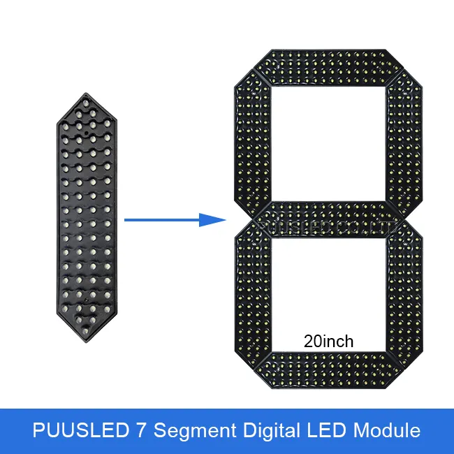 Module de chiffres LED extérieur 20 pouces LED panneau de segment numérique pour la signalisation numérique