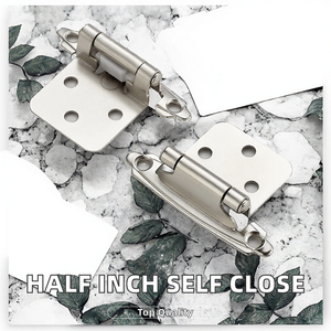 Charnières auto-fermantes en acier de 1/2 pouce pour armoires de cuisine et de salle de bain, design moderne, 1,5 mm - Product Image 2