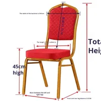 Chaise commerciale de salle de banquet d'art de fer pour des conférences d'événements d'hôtels chaise pliable de mariage de restaurant en métal avec le dossier rouge