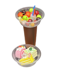 Gobelet 2-en-1 avec bol à collation transparent pour popcorn et frites, idéal pour le cinéma et les fêtes - Product Image 1