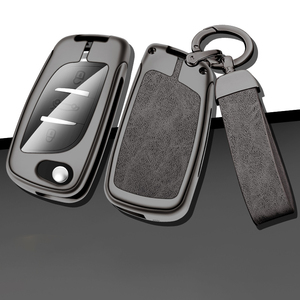 Étui de protection pour clé de voiture en cuir et alliage de zinc pour Peugeot Citroën C1 C2 C3 C4 C5 <span class=keywords><strong>DS3</strong></span> DS4 DS5 DS6, <span class=keywords><strong>logo</strong></span> personnalisé, accessoires auto - Product Image 1
