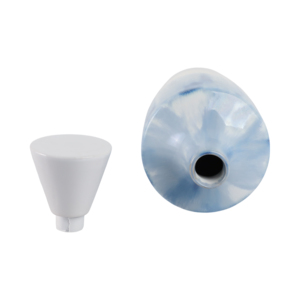 Vaso Decorativo Moderno in Ceramica Bicolore Blu e Bianco con Coperchio per Soggiorno, Camera da Letto e Cucina - Product Image 6