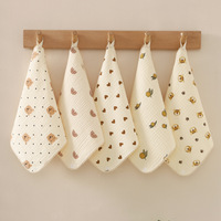 Bavoir et serviette pliables pour bébé, 100% coton gaze, absorbant, motifs mignons, non toxique, pour nouveau-nés de 0 à 24 mois