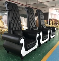 Fauteuil de Luxe Moderne pour Salon de Manucure, Équipement Spa Noir, Baignoire à Remous pour les Pieds, Canapé de Massage, Station de Thérapie des Pieds, Chaise de Spa