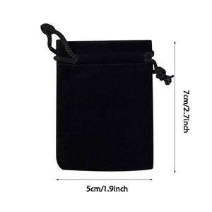 Petit sac à cordon en velours 5x7cm, pochettes en velours personnalisables, sac de rangement pour boucles d'oreilles et bijoux, pour fournitures de maquillage de fête - Product Image 3