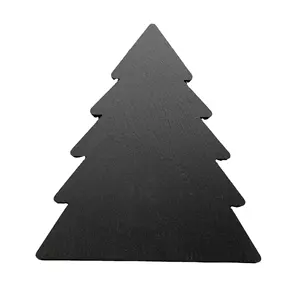 Export new dinner plate holiday decoration gifts christmas tree gifts customized black slate dinner plates