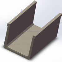 Moule en acier robuste et réutilisable pour caniveau en U, pour la réalisation de caniveaux en béton préfabriqué et de mangeoires de drainage des déchets d'élevage