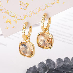 Boucles d'oreilles en argent 925, grandes boucles d'oreilles arc-en-ciel, bijoux en argent 925 italien en gros, boucles d'oreilles croix en argent sterling et moissanite - Product Image 1