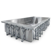 Piscine hors sol portable, directement de l'usine, avec structure en acier inoxydable, design démontable, piscine en acier robuste
