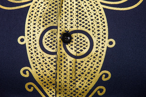 Nouvelle chemise africaine pour homme à manches longues, imprimé or métallisé, col mandarin, chemise traditionnelle ethnique pour festival, mariage, Dashiki - Product Image 5