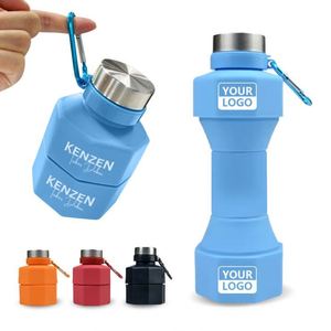Botella de Agua Plegable Ecológica de 650 ml con Forma de Mancuerna, Personalizable con Logotipo - Product Image 6