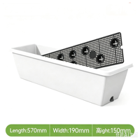 Jardinière rectangulaire blanche écologique et durable avec plateau de drainage en plastique pour fenêtre, idéale pour légumes, fleurs, herbes, balcon et jardin