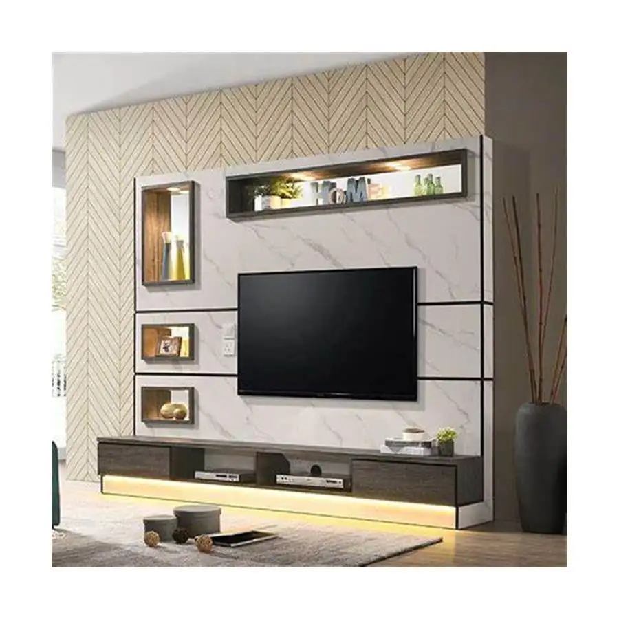 Branco alto brilho personalizado tamanho novo modelo tv suporte