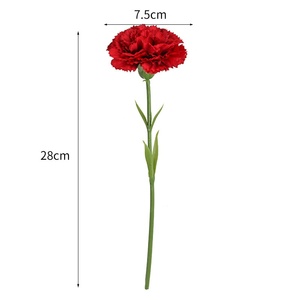 A-1863 <span class=keywords><strong>Fiori</strong></span> Artificiali <span class=keywords><strong>di</strong></span> Garofano a Stelo Singolo in Seta Bianca, Rossa e Rosa per Decorazioni Domestiche e Festa della Mamma - Product Image 3