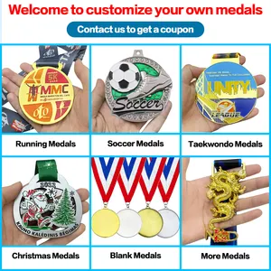 Metal madalya toptan ucuz tasarım kendi boş çinko alaşım 3D altın ödülü maratonu koşu özel Metal spor madalyası