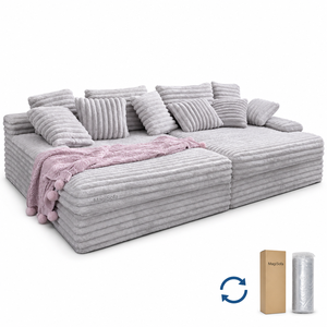 Sofá Seccional Modular en Forma de L MagiSofa, con Respaldo de Cojín, Muebles para Sala de Estar, Embalaje Comprimido para Envío - Product Image 1