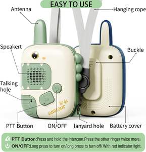 ชุดวอล์คกี้ทอล์คกี้ไดโนเสาร์ 2 ชิ้น ของเล่นสำหรับเล่นกลางแจ้งและในบ้าน ระยะส่งสัญญาณ 1000 ฟุต สำหรับ<span class=keywords><strong>เด็ก</strong></span> ของขวัญวันคริสต์มาสและวันเกิด - Product Image 3