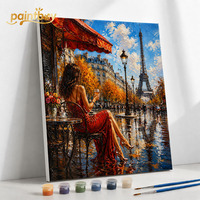 Peinture décorative imprimée à numéros avec cadre en bois, kit d'art sur toile pour adultes