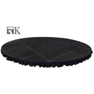 เวทีวงกลมปรับระดับความสูงได้แบบโมดูลาร์พร้อมม่านสำหรับงานแต่งงาน - Product Image 1