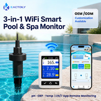 Monitor Kolam Renang Pintar WiFi 3 in 1 Online, Pengukur Kualitas Air pH ORP Suhu untuk Kolam Renang, Bak Mandi Air Panas, Spa, Akuakultur