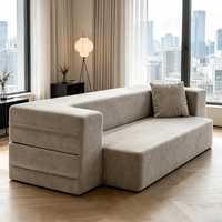 Sofá Cama Convertible Moderno y Minimalista, Multifuncional, con Cajones de Almacenamiento para Apartamentos y Salas de Estar Pequeñas
