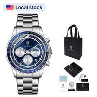 US-Lagerbestand Gohuos 9815 Bestseller Chronograph Quarz Herrenuhren Reloj Montre Edelstahl Leuchtend Wasserdicht Armbanduhren