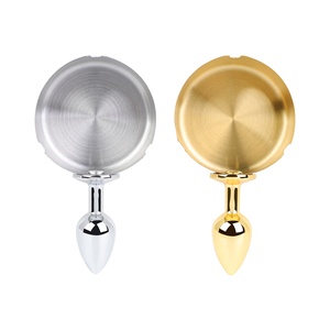 Cenicero Diseño Metal Anal Plug - BDSM Entrenamiento Anal Expansor <span class=keywords><strong>para</strong></span> mujeres, Slave Play Backdoor Toy con base ajustable - Product Image 1