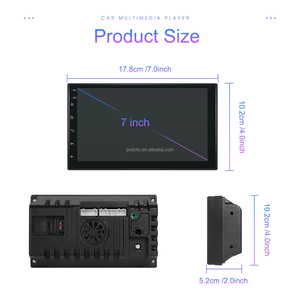 Autoradio Android Podofo Double Din 7'' pas cher avec AHD, GPS, WIFI, BT, DSP, FM, ventilateur de refroidissement, commande vocale intelligente et écran partagé - Product Image 5