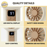 Nouveau ventilateur portable d'extérieur pour camping, 100 niveaux réglables, moteur à balais rechargeable, 500 mAh, USB/Batterie, bouton de commande