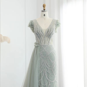 Jancember SZ100 lujo Dubai manga corta fiesta de noche Vestidos de Graduación vestidos - Product Image 5