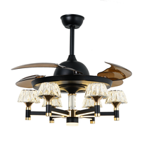 Venta directa Ventilador de techo de lujo con motor de CC de tres aspas Ventilador de techo remoto decorativo con luces regulables