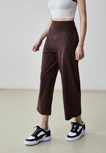 Femmes nouveau automne décontracté tricoté 7/8 longueur pantalons de sport pour Petites Figures coupe ample minceur jambe large avec effet drapé - Product Image 5