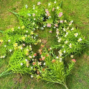 Arrangement floral artificiel Dream Castle en gypsophile blanc, orange, rouge, jaune, bleu, rose, violet en plastique pour décoration intérieure et mariage - Product Image 2