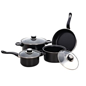 New Design Hotel Kitchen Metal <b>Cast</b> <b>Iron</b> Cookware Bulk Packing Non Stick Cooking <b>Pot</b> Cookware Set With Glass Lid R2068 - Product Image 4