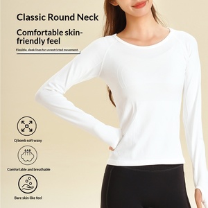 T-shirt de sport à manches longues pour femme, mignon, ajusté, respirant, à séchage rapide, pour le yoga, la course à pied et la remise en forme - Product Image 2