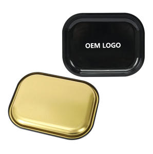 Wholesale Custom Logo Smoking Metal Rolling <b>Tray</b> Solid Color Serving <b>Trays</b> Blank Herb Tobacco Smoke Tin Rolling <b>Tray</b> - Product Image 1