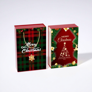 Caja de Regalo Navideña con Cierre Magnético y Lazo, Diseño Personalizado con Logotipo, Embalaje para Vino con Materiales Reciclados FX y Estampado Dorado - Product Image 2