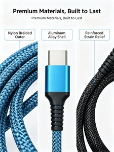 Cavo USB a Type-C Togudu T-255 in nylon intrecciato con ricarica rapida <span class=keywords><strong>e</strong></span> protezione rinforzata contro la deformazione - Product Image 1