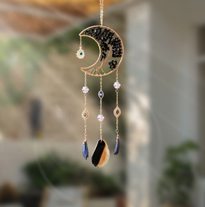 Noir lune démon oeil carillons éoliens décoration de fenêtre décorations pour la maison jardin artisanat décoration murale attrape-soleil - Product Image 1