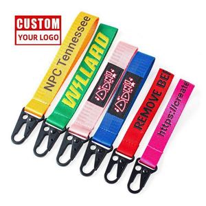 Custom Woven Embroidered Personalized Logo Fashion Eagle <b>Hook</b> Keychain Short Lanyard Motorcycle Wrist Lanyards - Product Image 3