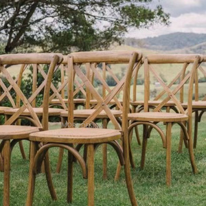 Silla de Banquete de Madera con Respaldo Cruzado, Estilo Clásico de Granja, Económica y Duradera <span class=keywords><strong>para</strong></span> Catering y Hoteles - Product Image 2