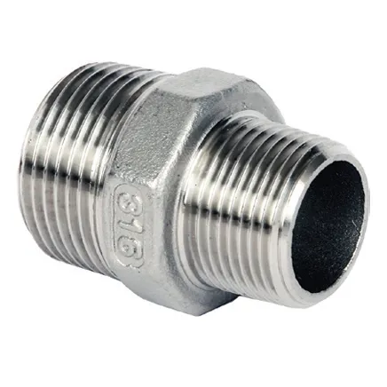 Reducing Hex Nipple CellarBrew 3/4 x 1/2 Male NPT Threaded Reducing Nipple Fitting 304 Stainless Steel Pipe Fitting