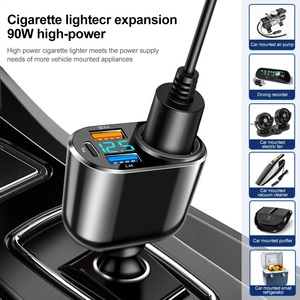 Presa accendisigari per auto 3 porte tipo C caricabatteria per auto QC3.0 PD3.0 caricabatteria <span class=keywords><strong>USB</strong></span> per auto con Display a LED ricarica rapida - Product Image 4