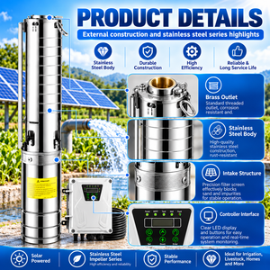 Bomba de Agua Sumergible de Acero Inoxidable QY de 4 Pulgadas, 550W DC48V, con Controlador MPPT - Product Image 3