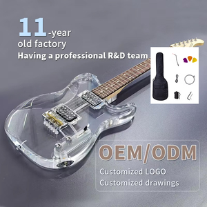 Guitare GALYDA TL 6 cordes en acrylique/bois pour débutants avec manche et touche en érable - Pour les passionnés de musique - Product Image 2