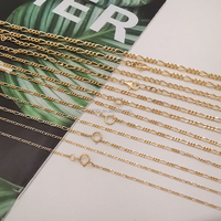 Bijoux fins, collier chaîne figaro en or 18 carats, or massif véritable, sans placage, tendance, pour les fêtes, différentes tailles